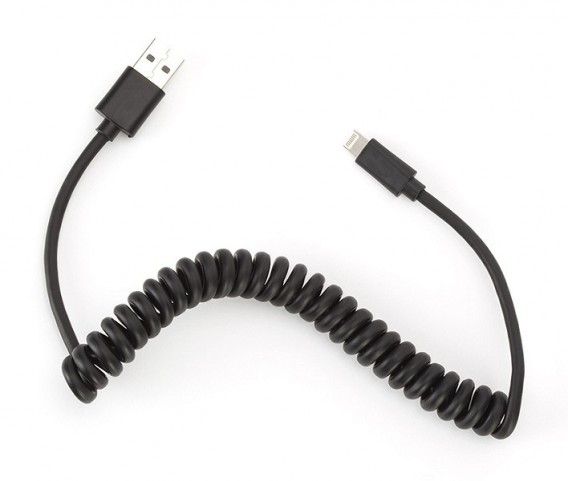 Кабель USB- lightning SmartBuy 1м спираль iK-512sp