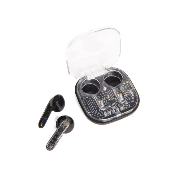 Гарнитура Bluetooth IBomb Dazz TWS (до 5 часов) черная / прозрачная