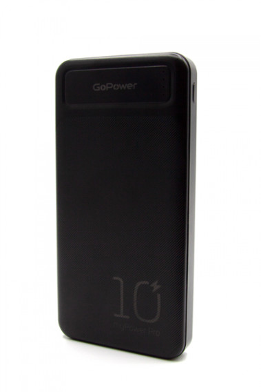 Внешний аккумулятор 10000mAh GoPower PB2U (in - T,M/out - 2U) черный