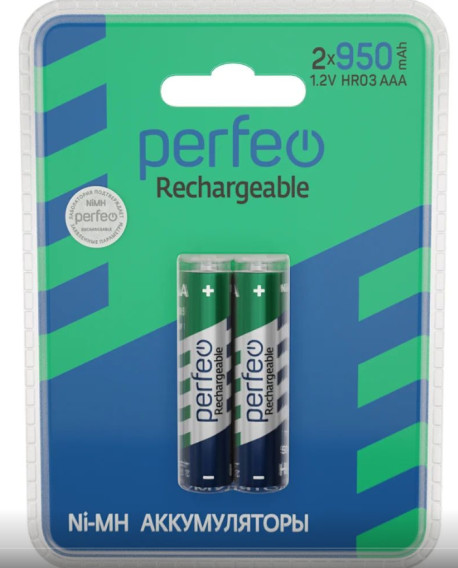 Аккумулятор Perfeo R03 950mAh Ni-Mh BL 2/40