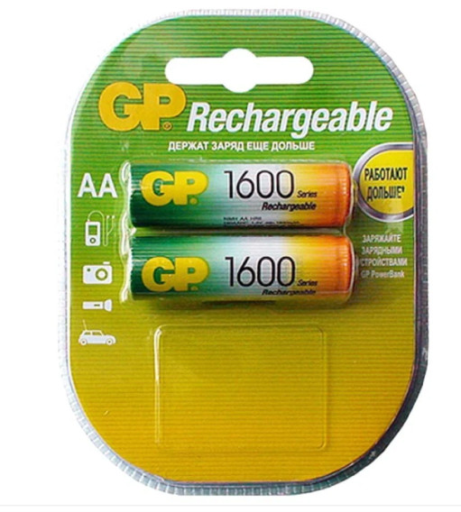 Аккумулятор GP R6 1600mAh Ni-Mh BL 2/20/200 предзаряженный