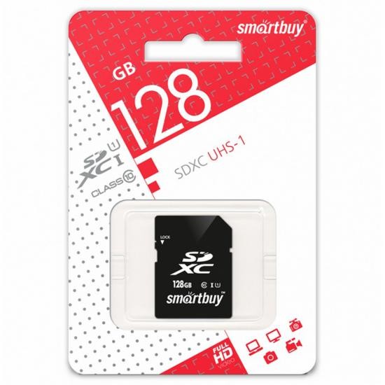 Карта памяти microSDHC SmartBuy 128Gb Class 10 U3 с адаптером (SDXC)