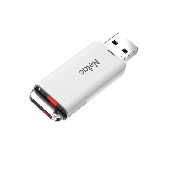 Флэш-диск Netac 128GB USB 2.0 U185 белый с LED-индикатором