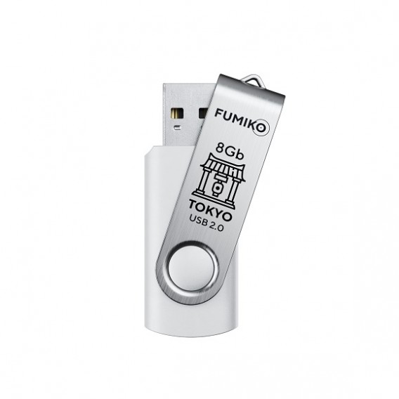 Флэш-диск Fumiko 8GB USB 2.0 Tokyo белый