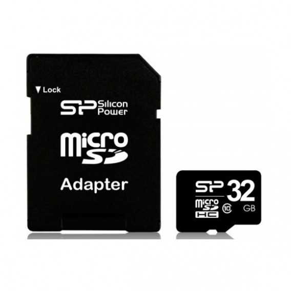 Карта памяти microSDHC Silicon Power 32Gb Class 10 UHS-1 с адаптером