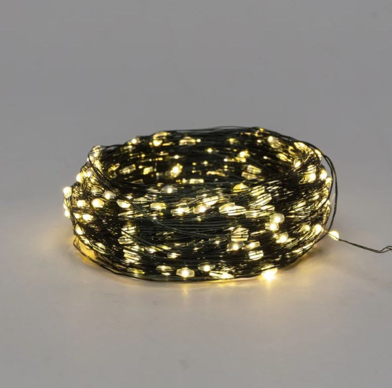 Уличная гирлянда "Роса" LED,  50м, тепл.белая, 8 реж., б/п