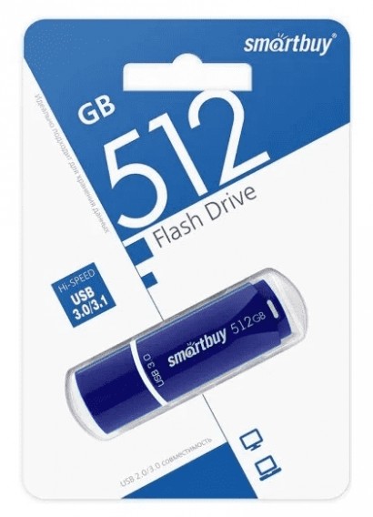 Флэш-диск SmartBuy 512GB USB 3.0/3.1 Crown синий