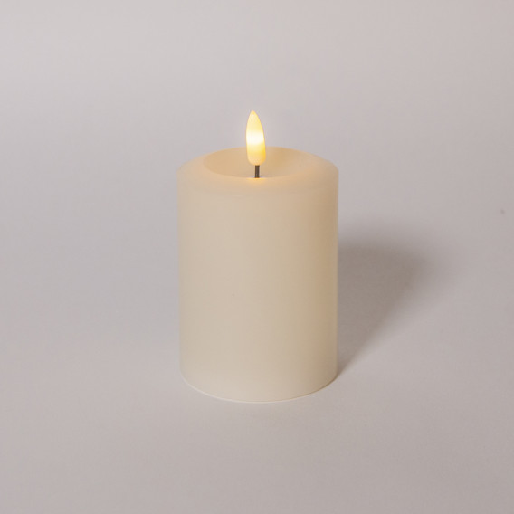 Свеча светодиодная 10*7,5см "Воск 1», LED, т.белый, парафин, (3*ААА, не в компл.) Funray 17133