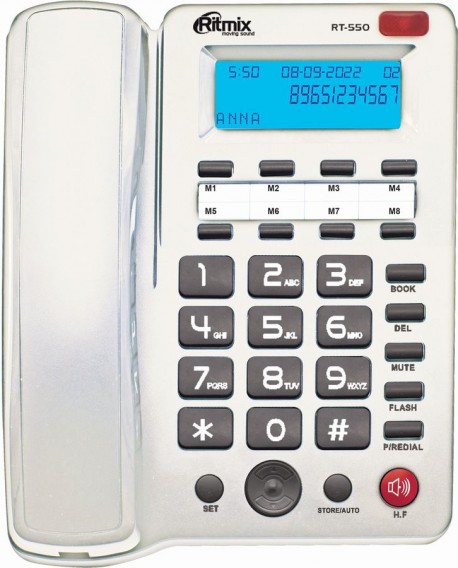 Телефон проводной Ritmix RT-550 белый