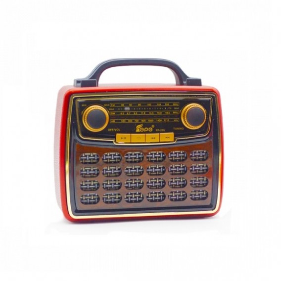 Радиоприемник EPE FP-235 (Fm/USB/microSD/BT) красный (19х18х8см)