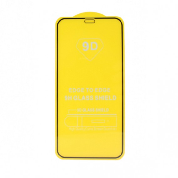 Защитное стекло 9D для iPhone 12 Pro Max черное (тех.уп)