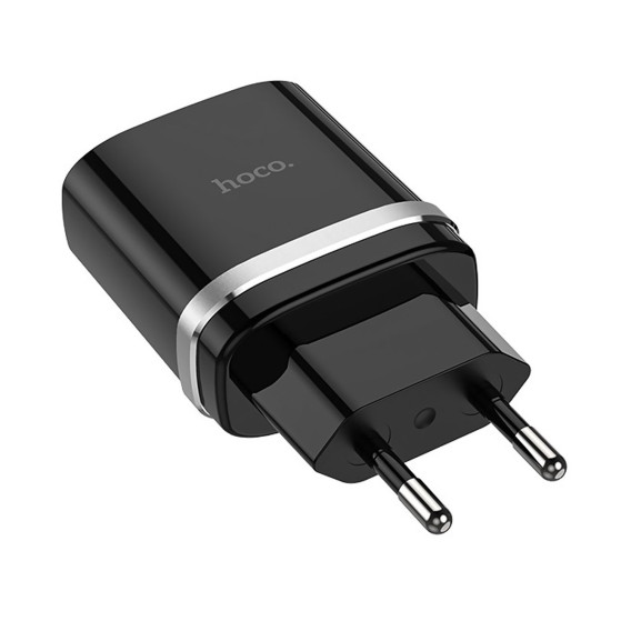 Адаптер сетевой USB 3A/18W QC3.0 Hoco C12Q, черный
