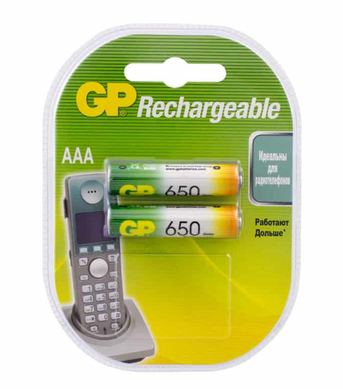 Аккумулятор GP R03 650mAh Ni-Mh BL 2/20 предзаряженный