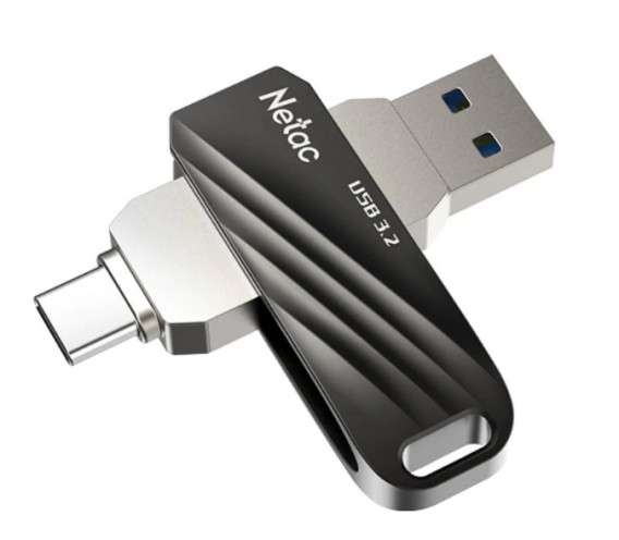 Флэш-диск Netac 64GB USB 3.0 US11 Dual (USB3.0 /Type C) черно-серебрист