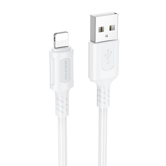 Кабель USB - lightning 1м Borofone BX111  2,4А/12W, ПВХ, белый
