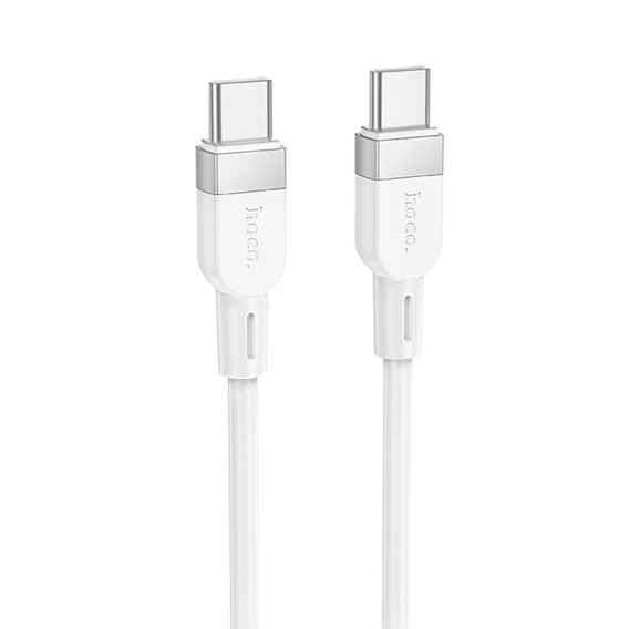 Кабель Type-C - Type-C 1м Hoco X109  3А PD60W, силикон, белый