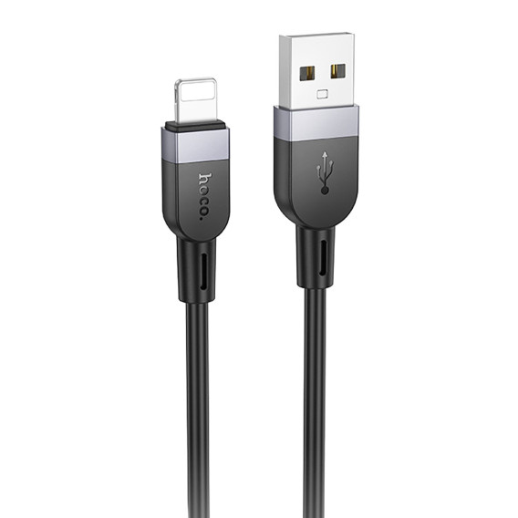 Кабель USB - lightning 1м Hoco X109  2,4А/12W, силикон, черный