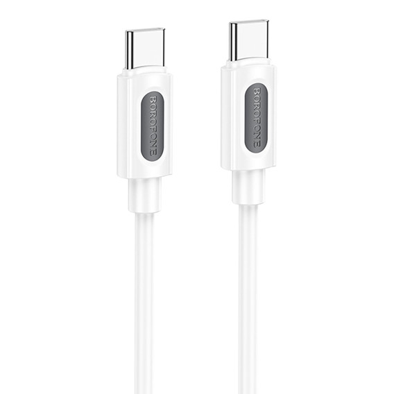 Кабель Type-C - Type-C 1м Borofone BX114  3А PD60W, силикон, белый