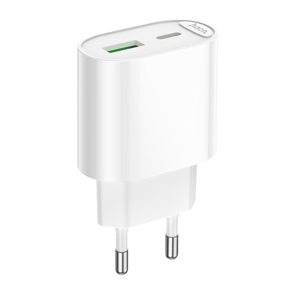 Адаптер сетевой Type-C + USB PD20W / QC3.0 Hoco C109A, белый