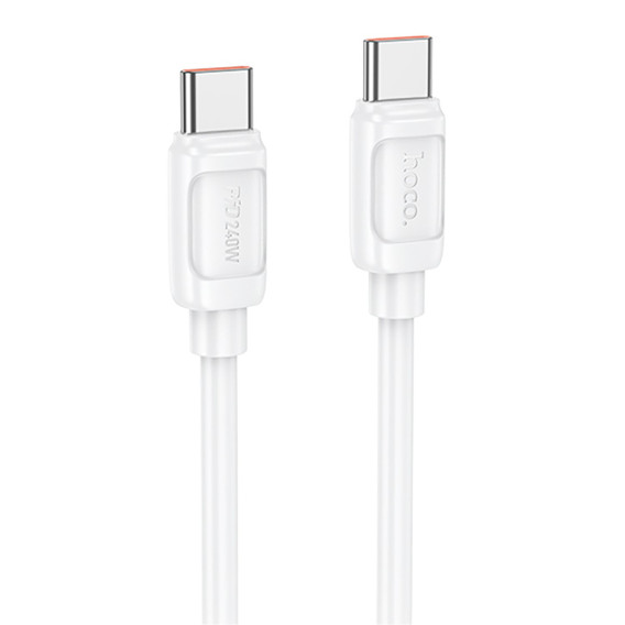 Кабель Type-C - Type-C 1м Hoco X115  5А PD240W, ПВХ, белый