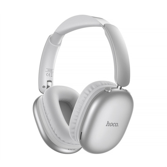 Гарнитура Bluetooth Hoco W73 Graceful (полноразм., microSD) серебро