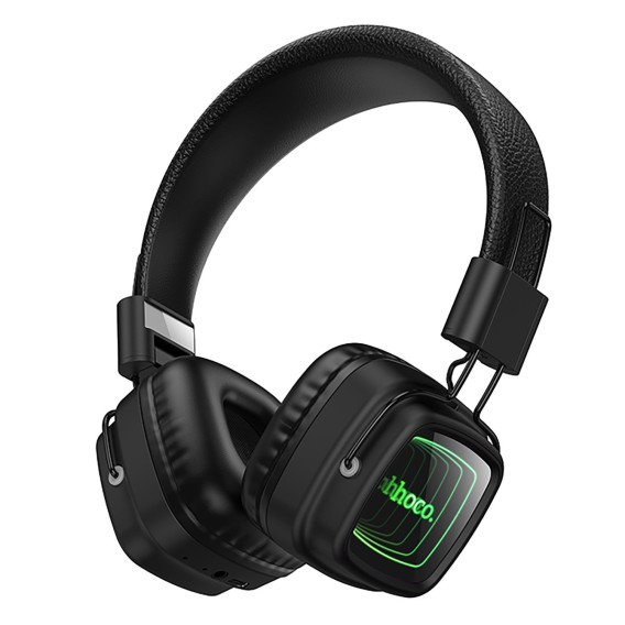 Гарнитура Bluetooth Hoco W72 Earl, RGB (полноразм.,) черная
