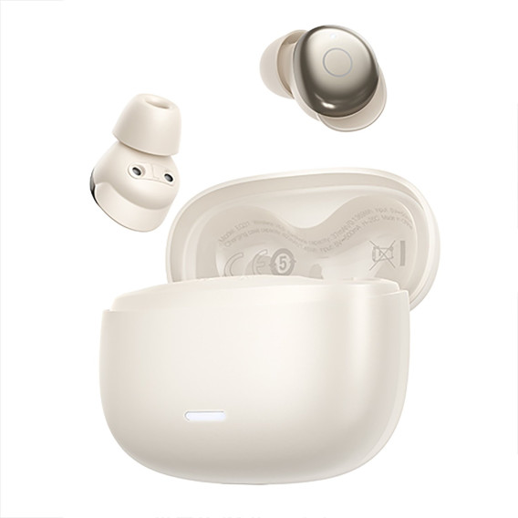 Гарнитура Bluetooth Hoco EQ37 TWS, ANC (вакуумные наушники) молочно-белая
