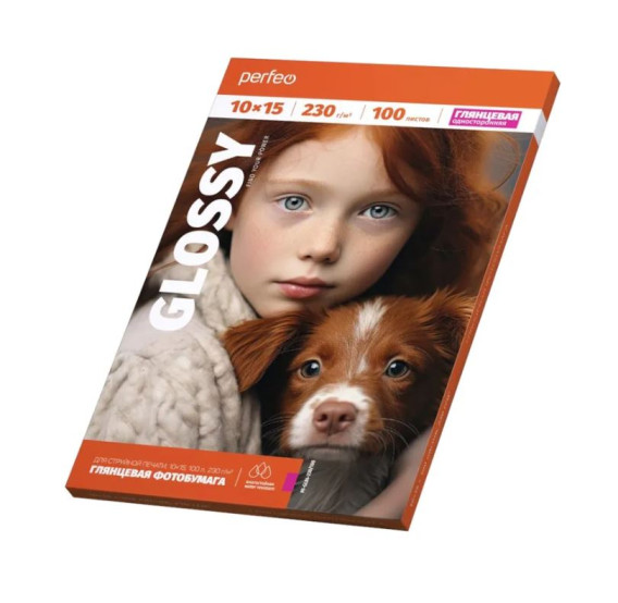 Бумага Perfeo глянцевая 10х15, 230г /100л PF-GLR4-230/100 G22