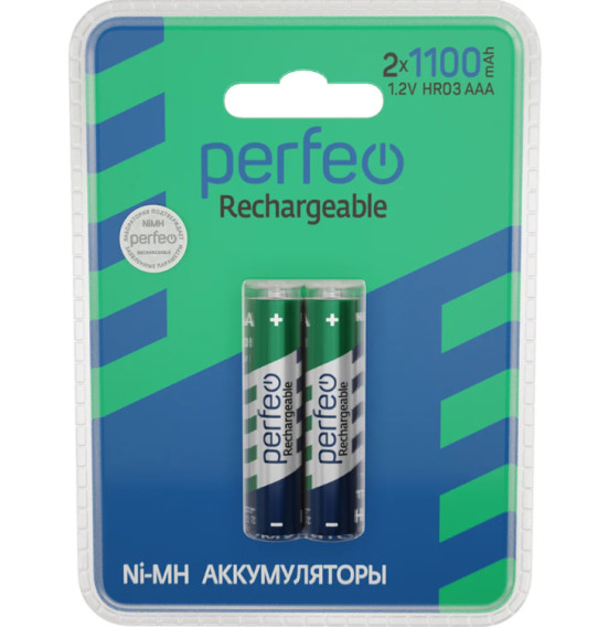 Аккумулятор Perfeo R03 1100mAh Ni-Mh BL 2/40