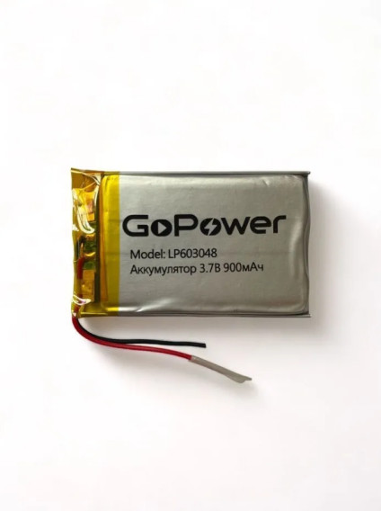Аккумулятор GoPower li-pol 3.7V 900mAh LP603048 (60*30*4,8) с защитой PK1/10