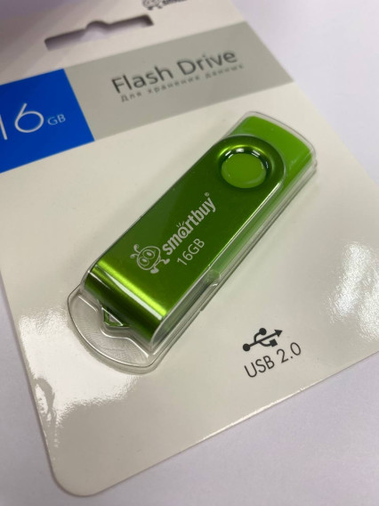 Флэш-диск SmartBuy 16GB USB 2.0 Twist зеленый