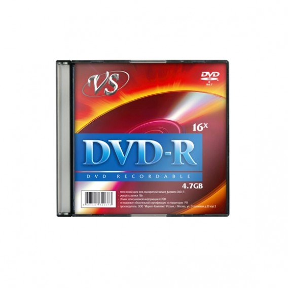 Диск DVD-R VS 4.7Gb 16x Slim