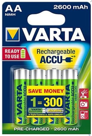 Аккумулятор Varta R6 2600mAh Ni-Mh BL 4/40 предзаряженный
