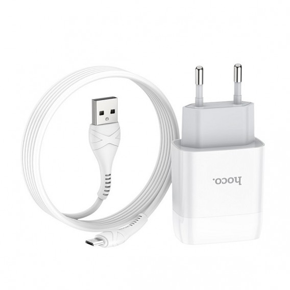 Адаптер сетевой с кабелем USB - microUSB 2.4A Hoco C73A