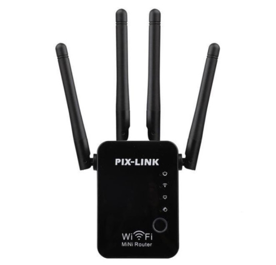 Усилитель Wi-Fi сигнала (Repeater) LV-WR16Q 220V, до 300Мб, 802.11B, черный (A5487)