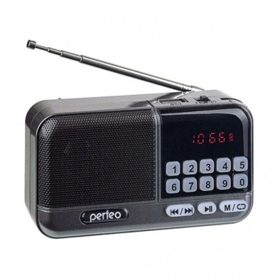 Радиоприемник Perfeo Aspen (USB/FM/акб18650) черный PF_B4059