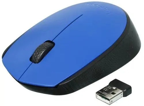 Мышь Logitech M170 беспроводная, сине-черная 910-004647 (1АА в комп.)