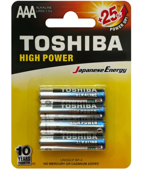 Батарейка Toshiba LR03 High Power Alkaline BL 4/48/192