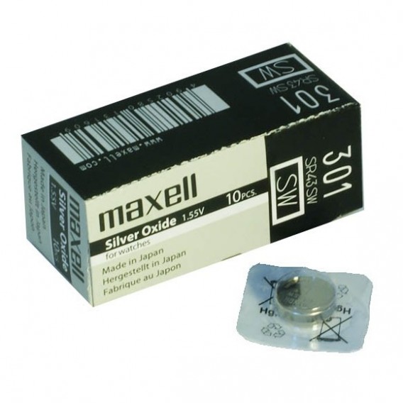 Батарейка Maxell 301 (SR43SW) BL 1/10/100
