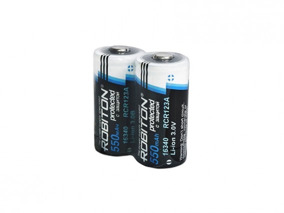 Аккумулятор Li16340 (123A) 550mAh 3V с защитой Robiton sh 2