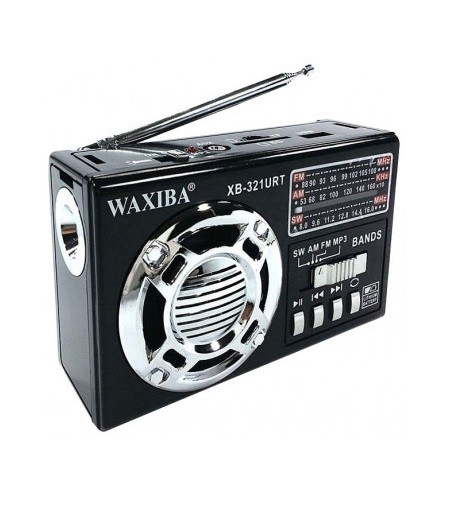 Радиоприемник Waxiba XB-321URT (акб/2*R6) черный (12х18х5см)