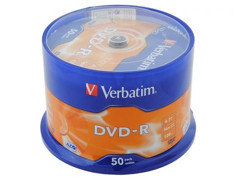 Диск DVD-R Verbatim 4.7Gb 16x Cake box - 50 /200