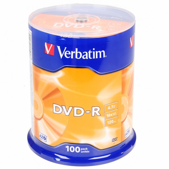 Verbatim DVD-R 4.7Gb 16x Cake box /100