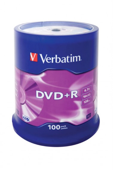 Verbatim DVD+R 4.7Gb 16x Cake box - 100 /400