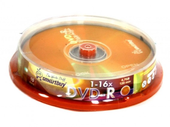 Диск DVD-R SmartBuy 4.7Gb 16x Cake box /10