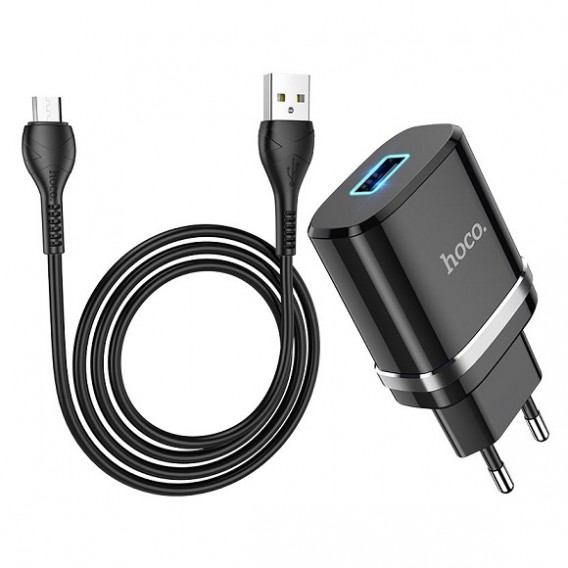 Адаптер сетевой с кабелем USB - microUSB 2A Hoco N1 Ardent