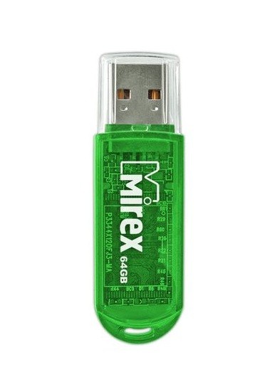 Флэш-диск Mirex 64Gb USB 2.0 ELF зелёный