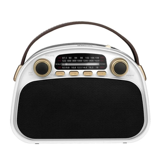 Радиоприемник Ritmix RPR-040 (Fm/BT/USB/microSD/акб.18650) белый (18,5х13х8,5см)