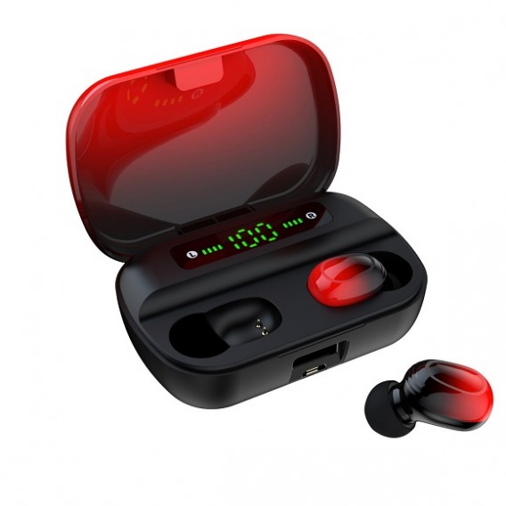 Гарнитура Bluetooth Smartbuy i500 TWS Touch, 2800mAh, черно-красная SBH-3023