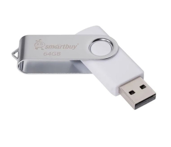Флэш-диск SmartBuy 64GB USB 2.0 Twist белый